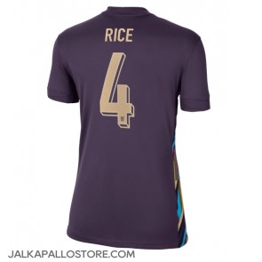 Englanti Declan Rice #4 Vieraspaita Naisten EM-Kisat 2024 Lyhythihainen